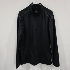 Hot Chillys Mens Base Layer Sweater Size Large 1/4 Zip Black Athleisure